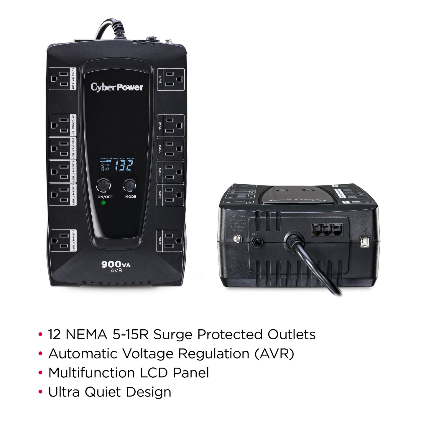CyberPower AVRG900LCD 900VA Line Interactive UPS — In use