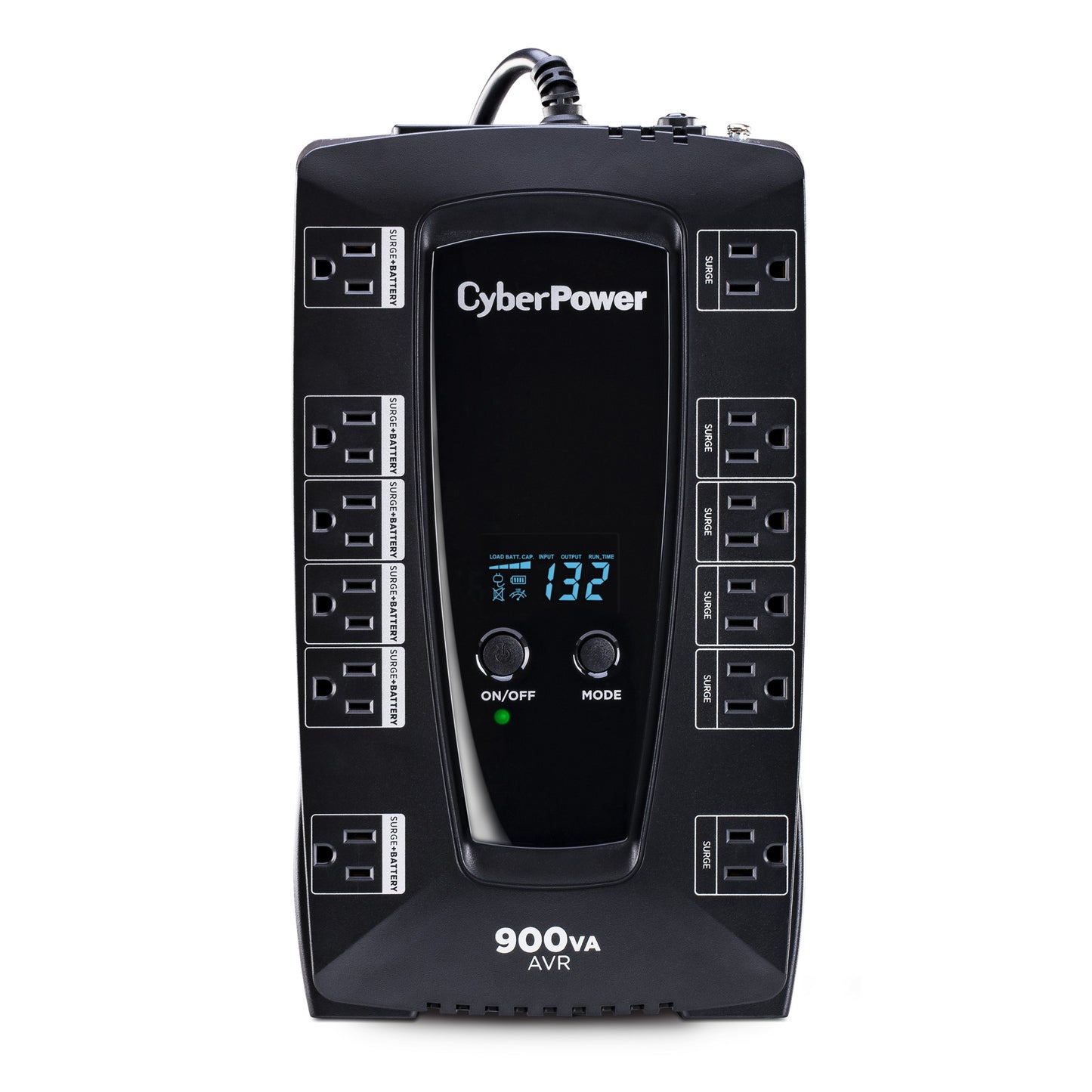 CyberPower AVRG900LCD 900VA Line Interactive UPS — Front view