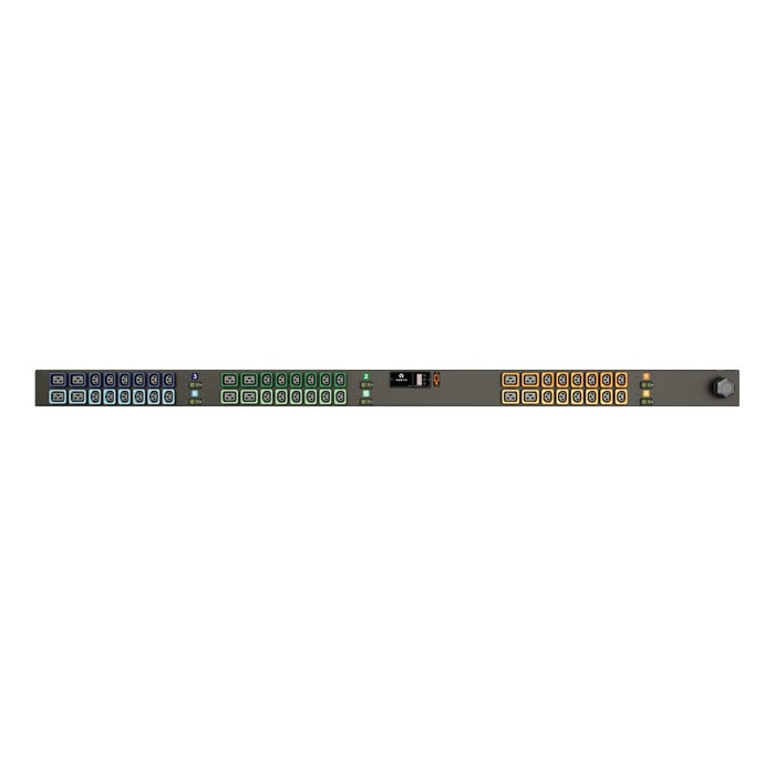 Vertiv Rack PDU - 0U, 208V Delta, 60A, 3P+E (IP44), (36) U-lock C13, (12) U-lock C19, Metered Upgradeable