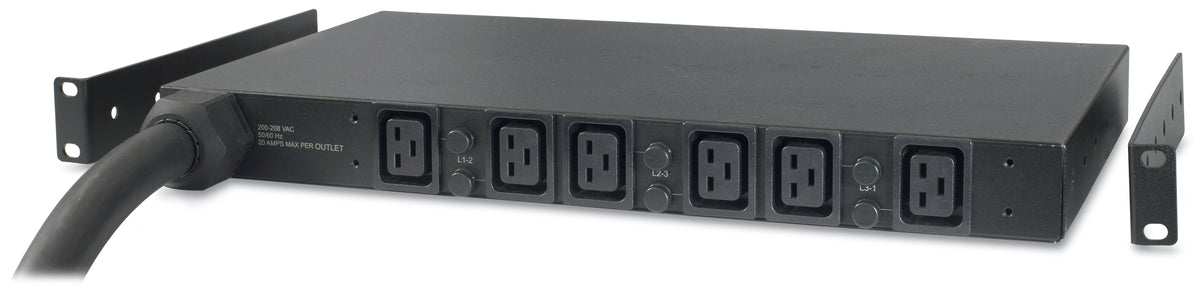 APC AP7526 Basic Rack PDU, 1U, 22kW, 6 C19 Outlets, 8 ft (2.44 m) Cord