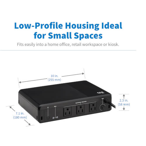 Tripp Lite BC350R 350VA / 210W Standby UPS — Angled view