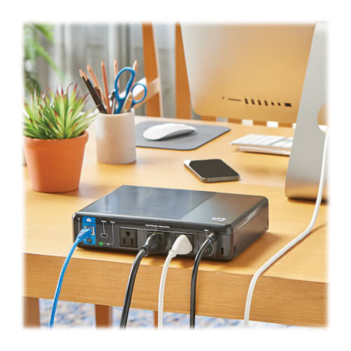Tripp Lite BC350RNC 350VA / 210W Standby UPS — Rear detail