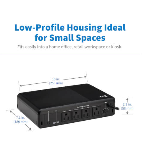 Tripp Lite BC600R 600VA / 300W Standby UPS — Angled view