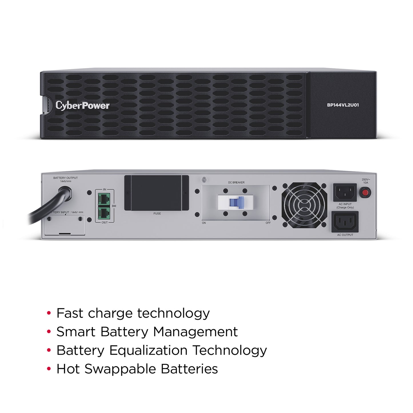 CyberPower BP192VL2U01 Extended Battery Module (Rack/Tower) — Left angle