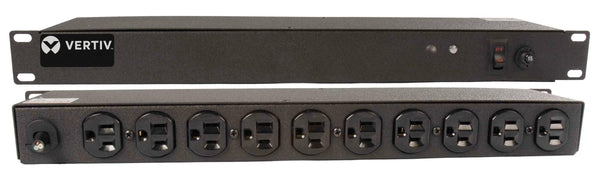 Vertiv Rack PDU - 1U, 120V, 15A, 5-15P, (10) 5-15R, Basic Standard