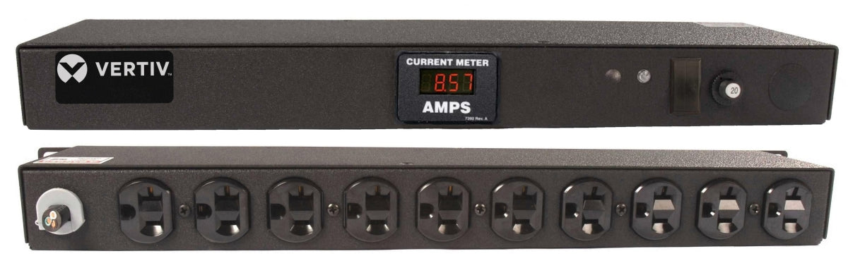 Vertiv Rack PDU - 1U, 120V, 20A, L5-20P, (10) 5-20R, Metered Standard