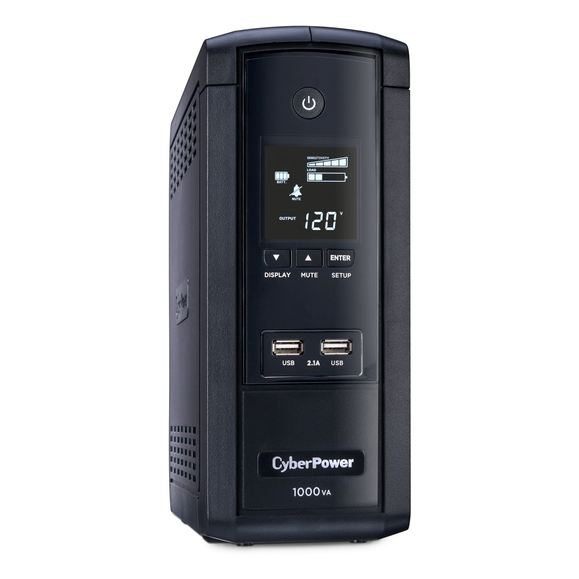 CyberPower BRG1000AVRLCD 1000VA / 600W Line Interactive UPS (Mini-Tower) — Right angle