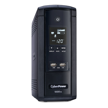 CyberPower BRG1000AVRLCD 1000VA / 600W Line Interactive UPS (Mini-Tower) — Right angle