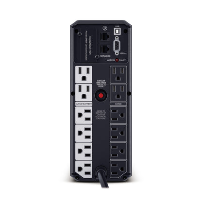 CyberPower BRG1500AVRLCD2 1500VA / 900W Line Interactive UPS (Mini-Tower) — Rear view