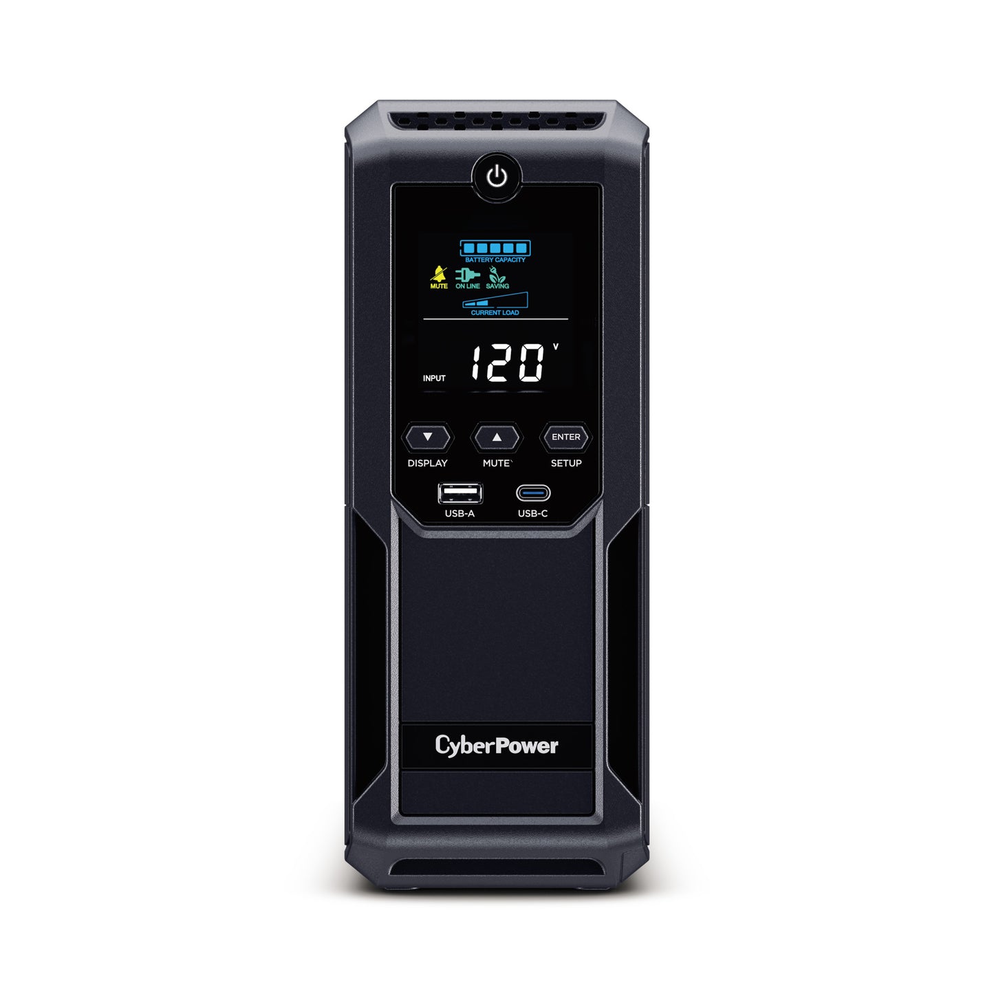 CyberPower BRG1500AVRLCD2 1500VA / 900W Line Interactive UPS (Mini-Tower) — Front view