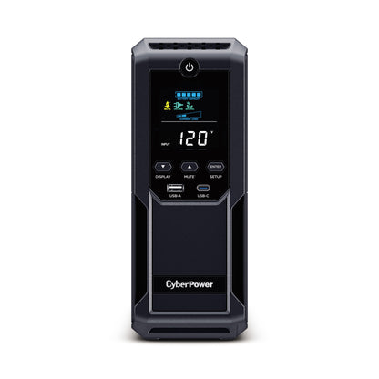 CyberPower BRG1500AVRLCD2 1500VA / 900W Line Interactive UPS (Mini-Tower) — Front view