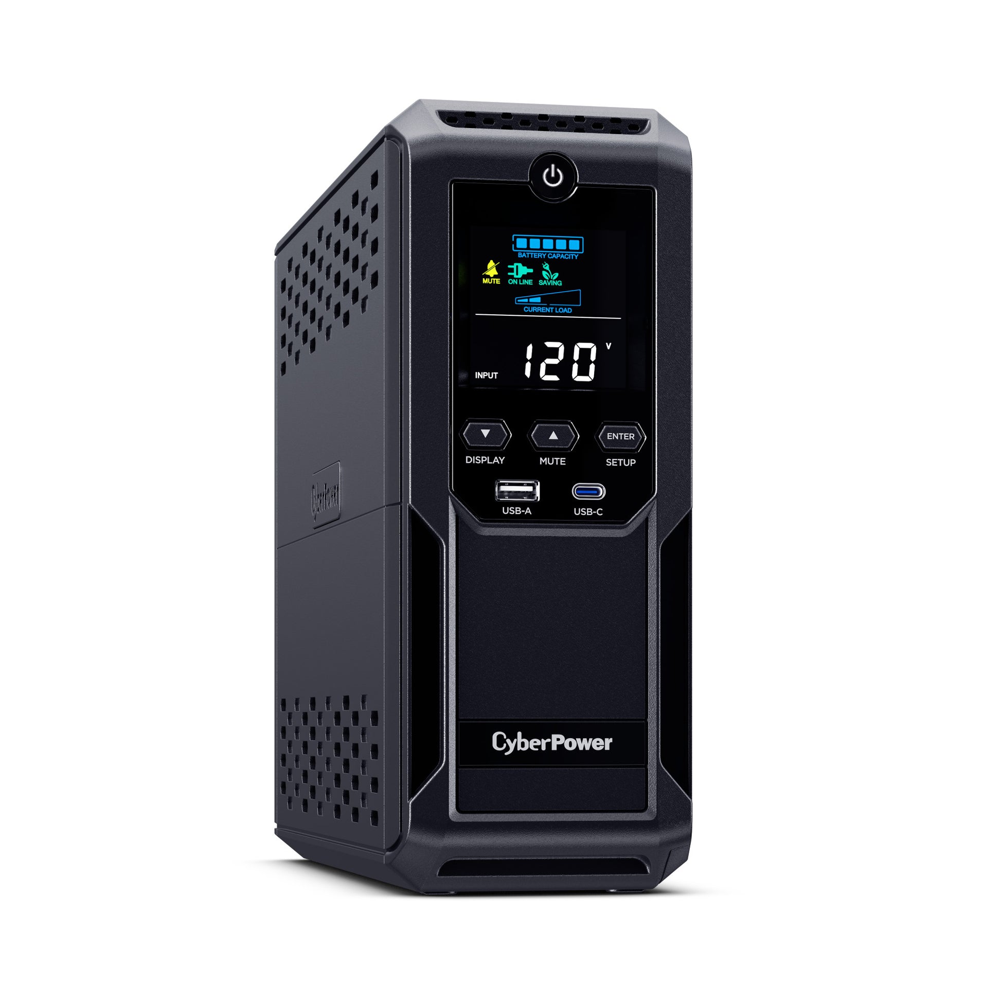 CyberPower BRG1500AVRLCD2 1500VA / 900W Line Interactive UPS (Mini-Tower) — Right angle