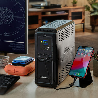 CyberPower BRG1500AVRLCD2 1500VA / 900W Line Interactive UPS (Mini-Tower) — In use