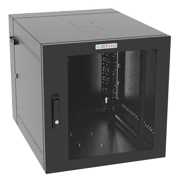 Armoire murale Vertiv Great Lakes GL24WMCMM-B-SC-00-CM 12U, profondeur de 28 po, porte en maille, noire