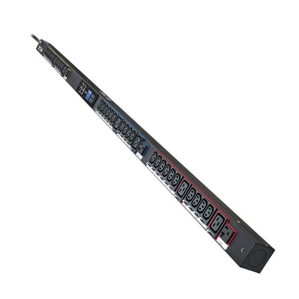 PDU de rack avec compteur d’entrée Eaton EMI318-10, 0U, entrée L21-20P, 5,76 kW, 120/208 V, 16 A, triphasé, prises : (3) 5-20R, (30) C13, (6) C19