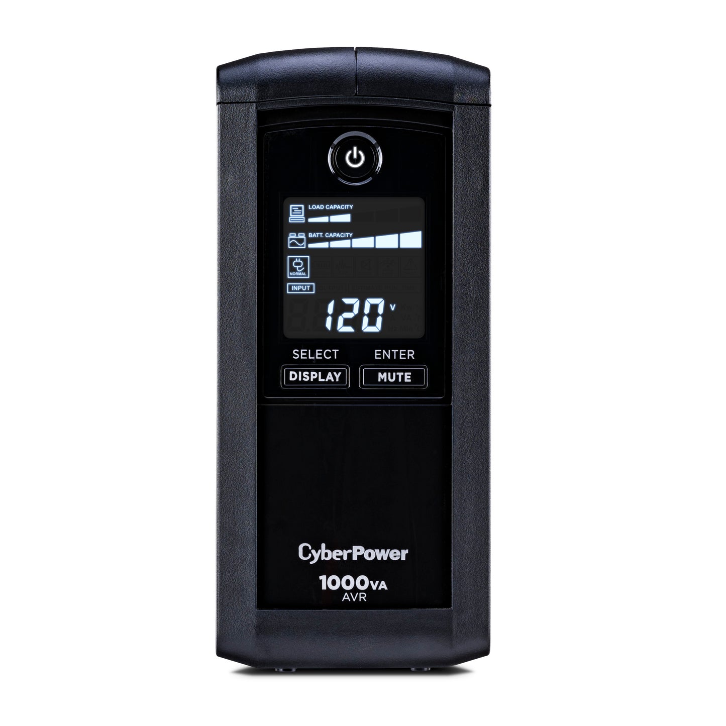 CyberPower CP1000AVRLCD 1000VA / 600W Line Interactive UPS (Mini-Tower) — Front view