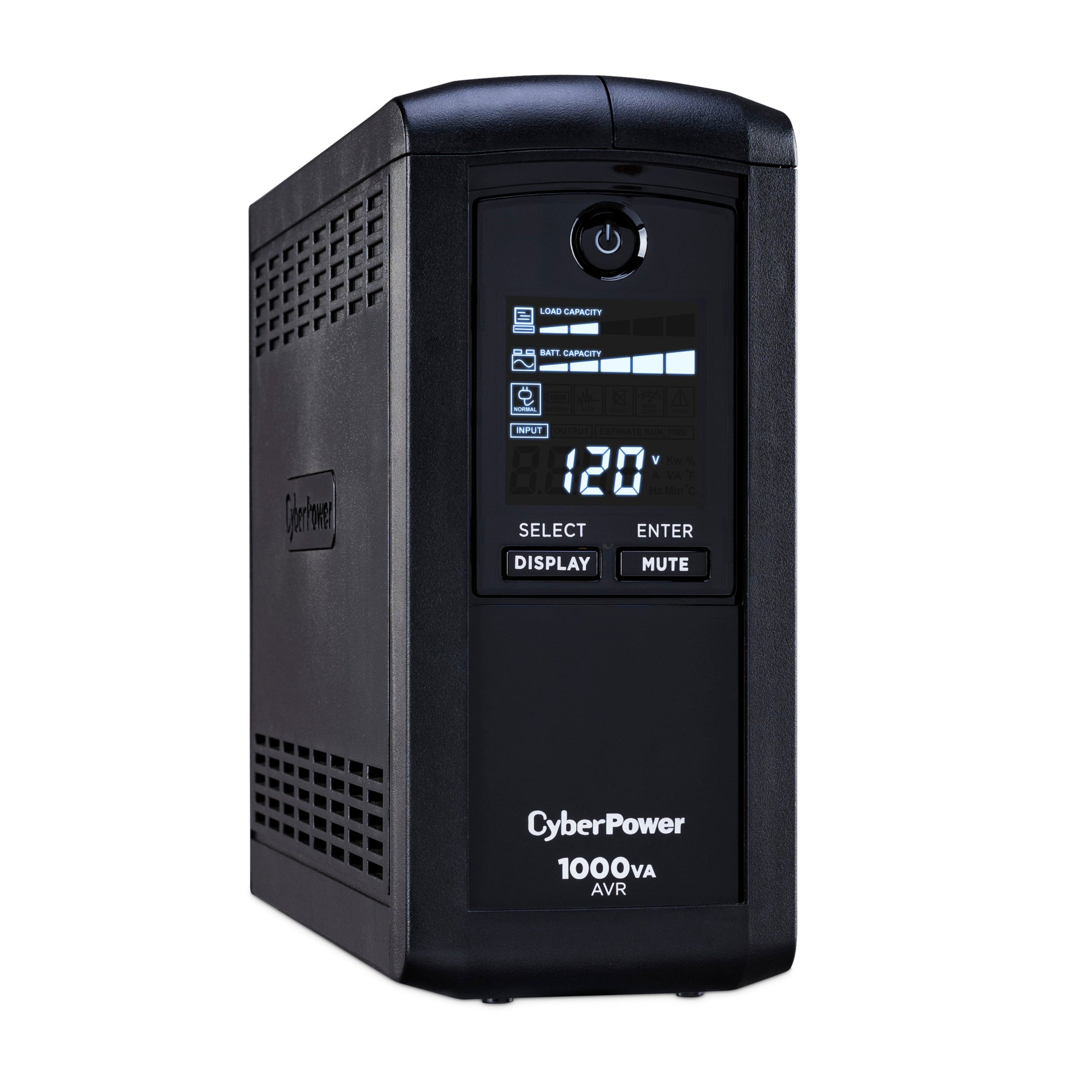 CyberPower CP1000AVRLCD 1000VA / 600W Line Interactive UPS (Mini-Tower) — Right angle