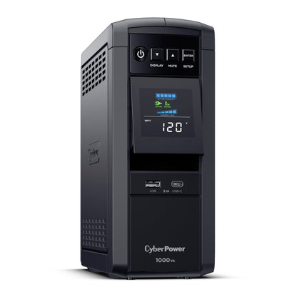 CyberPower CP1000PFCLCD 1000VA / 600W Line Interactive UPS (Mini-Tower) — Right angle