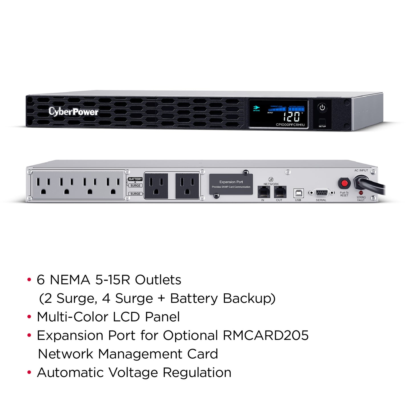 CyberPower CP1000PFCRM1U 1000VA / 600W Line Interactive UPS (Rackmount) — In use
