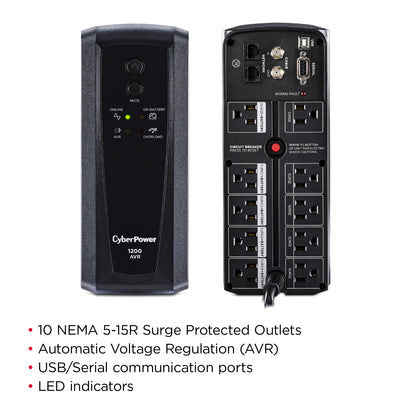 CyberPower CP1200AVR 1200VA Line Interactive UPS (Mini-Tower) — Feature detail