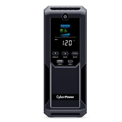 CyberPower CP1350AVRLCD3 1350VA / 800W Line Interactive UPS (Mini-Tower) — Front view