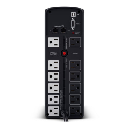 CyberPower CP1350PFCLCD 1350VA Line Interactive UPS (Mini-Tower) — Rear view
