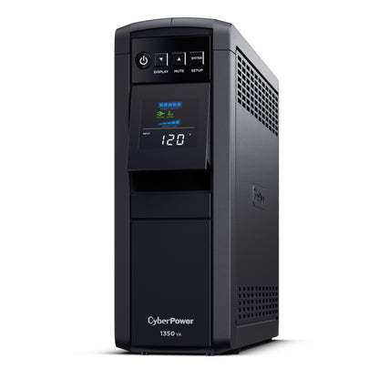 CyberPower CP1350PFCLCD 1350VA Line Interactive UPS (Mini-Tower) — Left angle