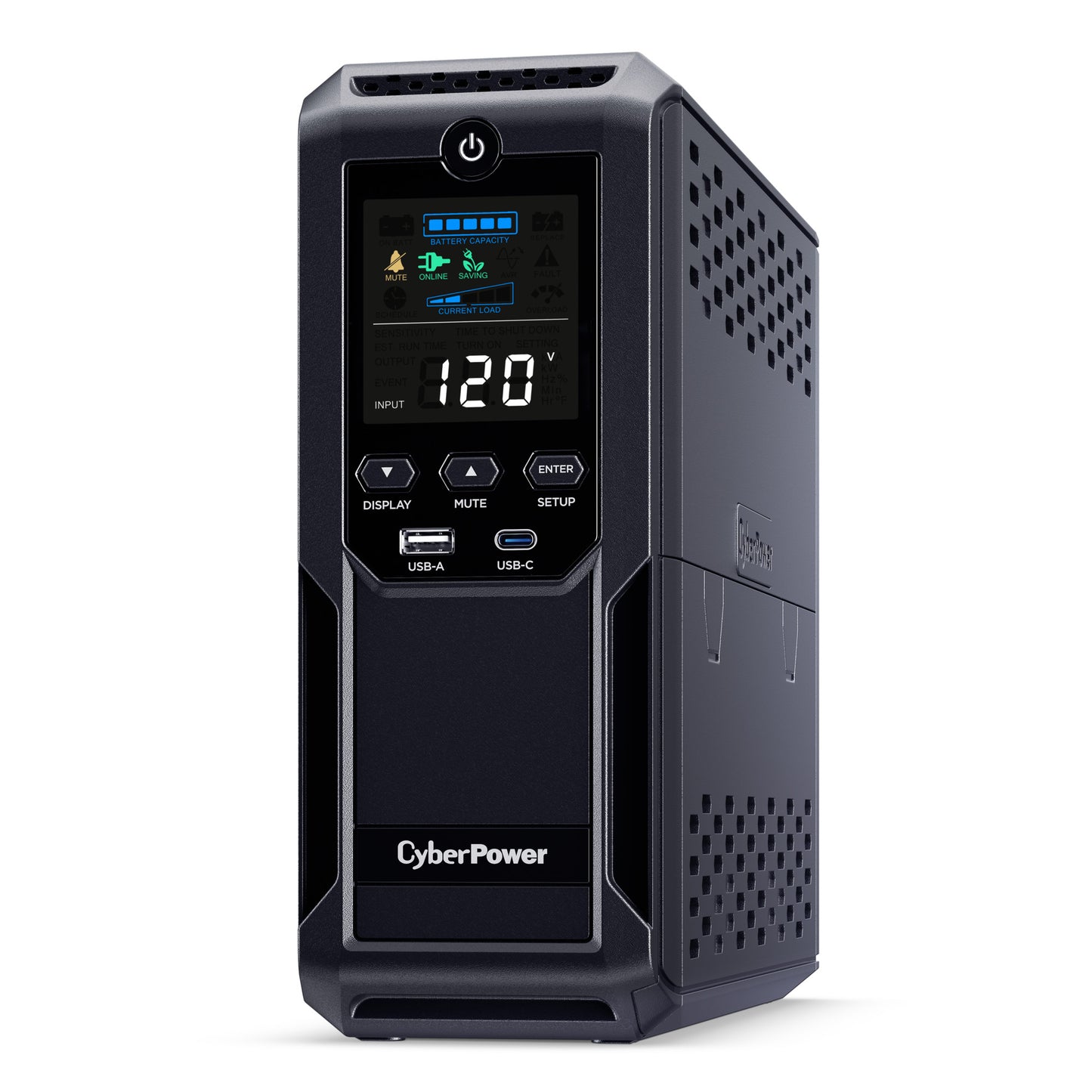 CyberPower CP1500AVRLCD3 1500VA / 900W Line Interactive UPS (Mini-Tower) — Right angle