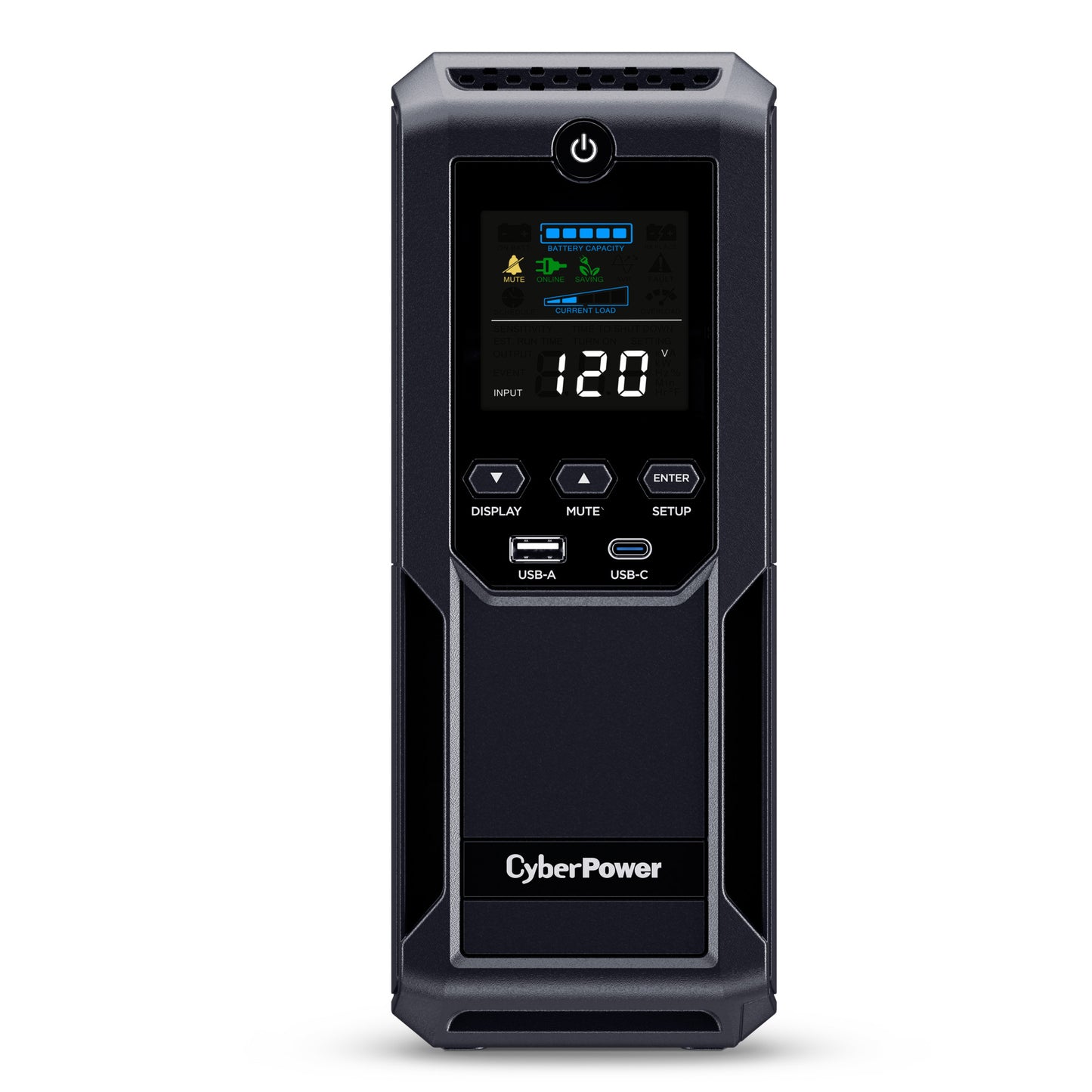 CyberPower CP1500AVRLCD3 1500VA / 900W Line Interactive UPS (Mini-Tower) — Left angle