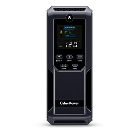 CyberPower CP1500AVRLCD3 1500VA / 900W Line Interactive UPS (Mini-Tower) — Left angle