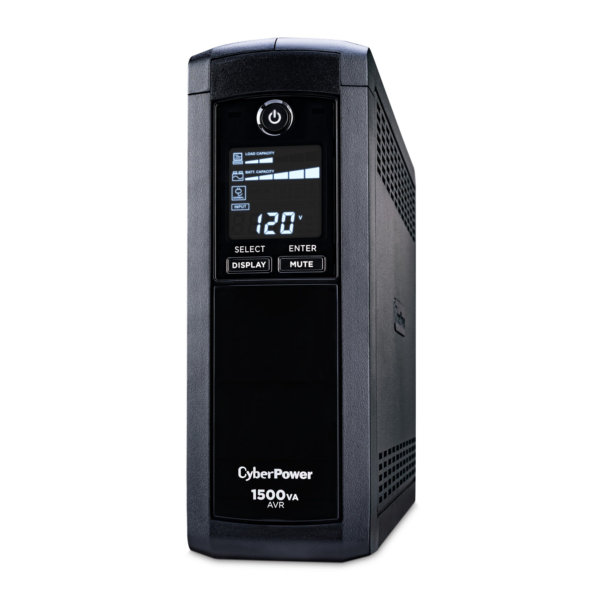 CyberPower CP1500AVRLCDTAA 1500VA / 900W Line Interactive UPS (Mini-Tower) — Left angle