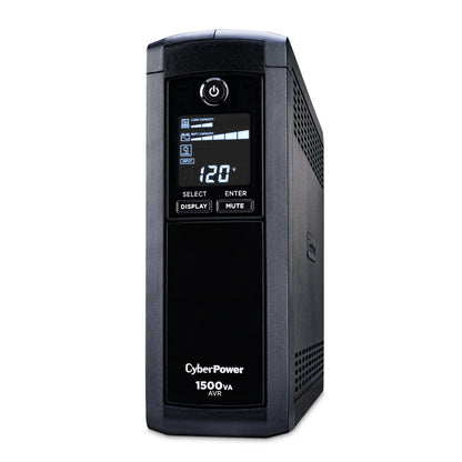 CyberPower CP1500AVRLCDTAA 1500VA / 900W Line Interactive UPS (Mini-Tower) — Left angle