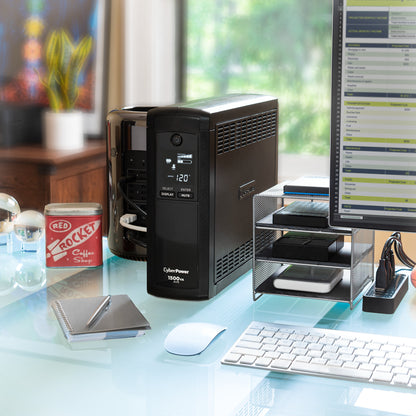 CyberPower CP1500AVRLCDTAA 1500VA / 900W Line Interactive UPS (Mini-Tower) — In use