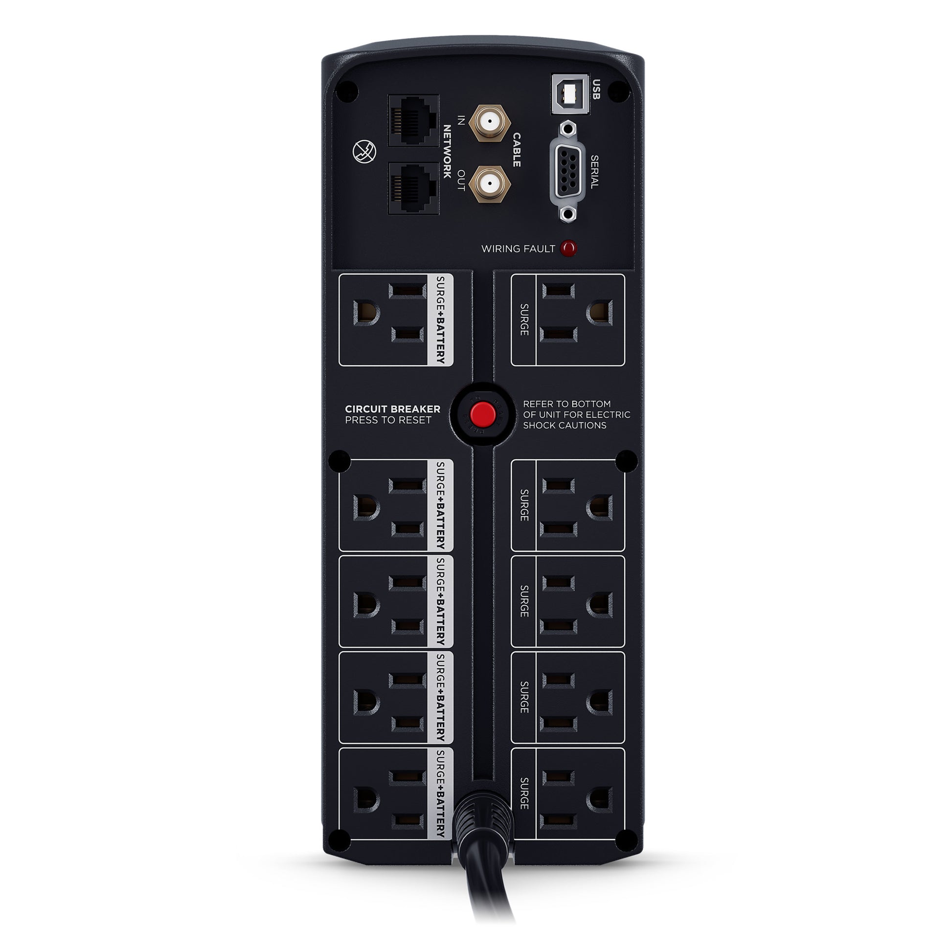 CyberPower CP1500AVRT 1500VA / 900W Line Interactive UPS (Rack/Tower) — Rear view