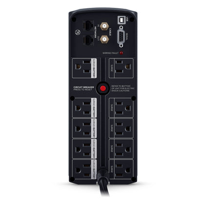 CyberPower CP1500AVRT 1500VA / 900W Line Interactive UPS (Rack/Tower) — Rear view