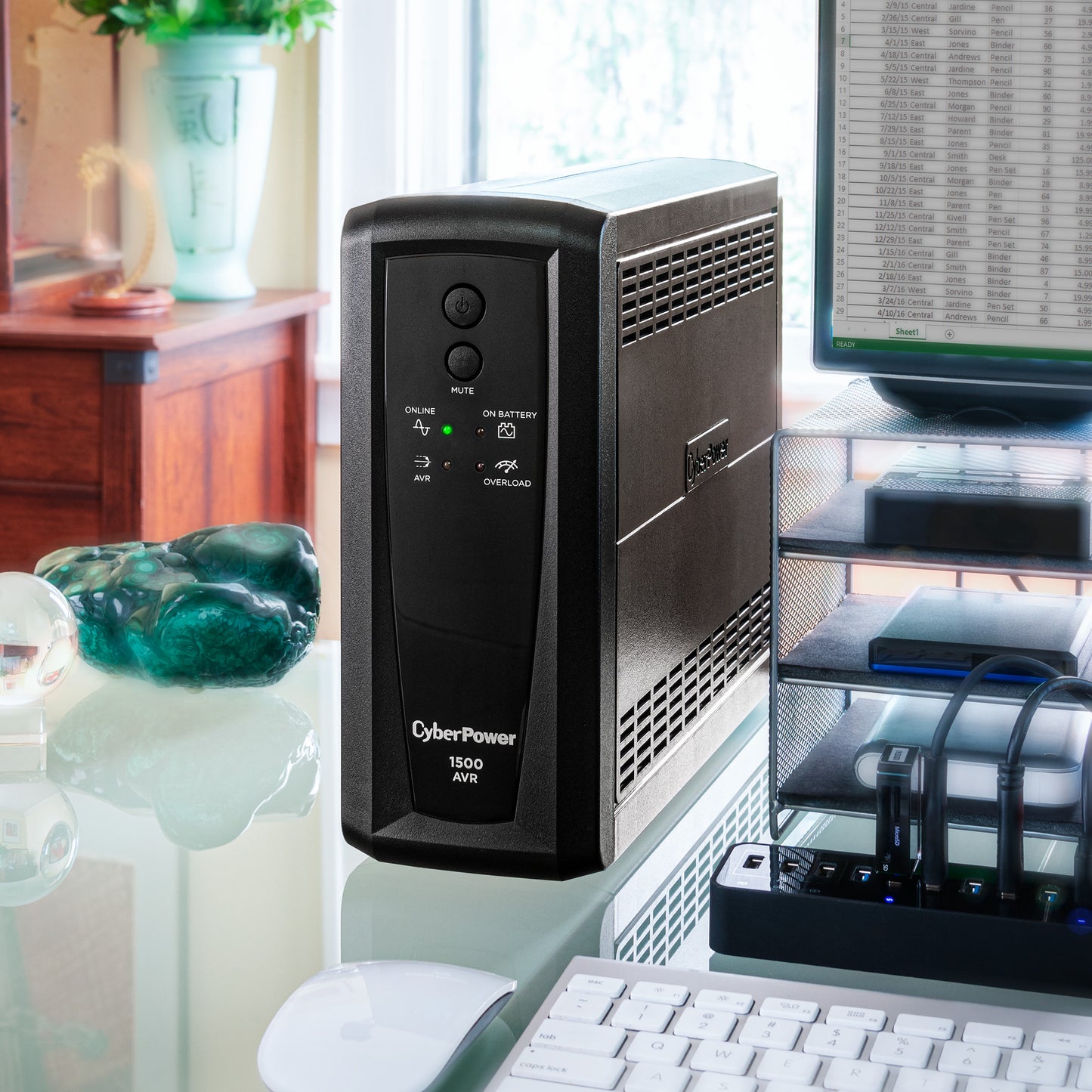 CyberPower CP1500AVRT 1500VA / 900W Line Interactive UPS (Rack/Tower) — In use