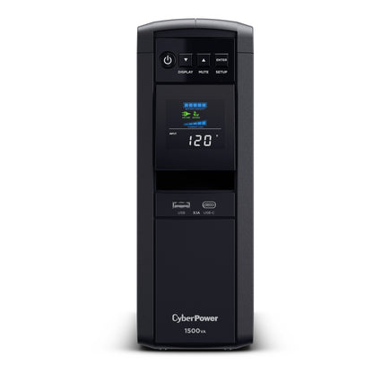 CyberPower CP1500PFCLCD 1500VA / 1000W Line Interactive UPS (Mini-Tower) — Front view