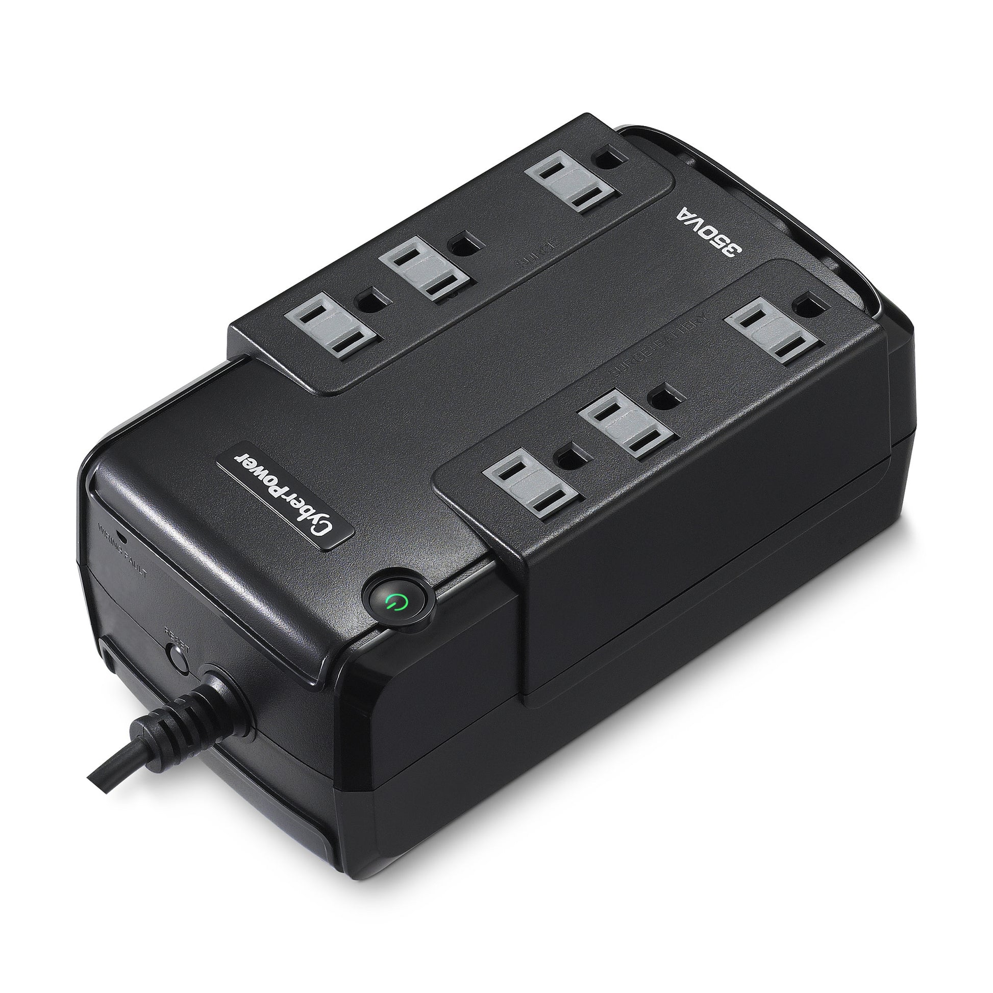 CyberPower CP350SLG 350VA Standby UPS (Mini-Tower) — Rear view