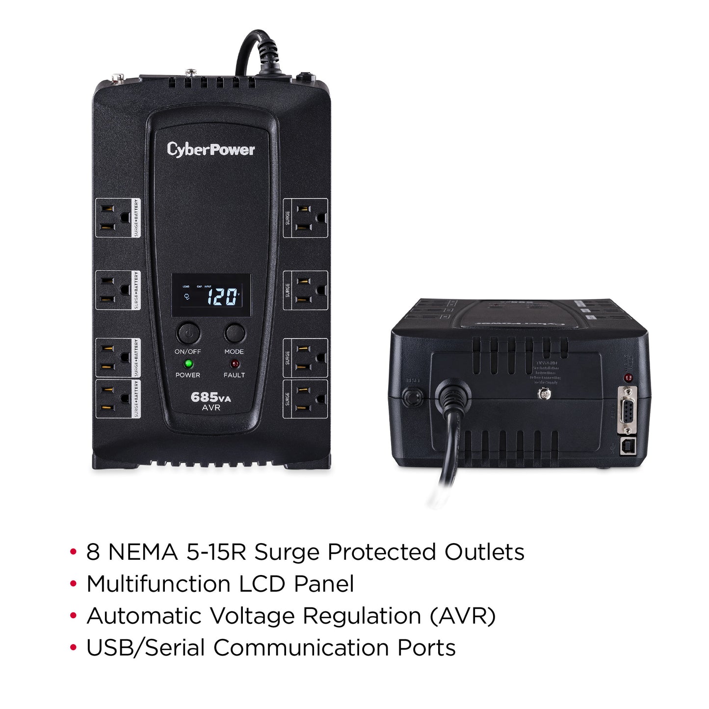 CyberPower CP685AVRLCD 685VA UPS line-interactive (mini-tour) - détail produit