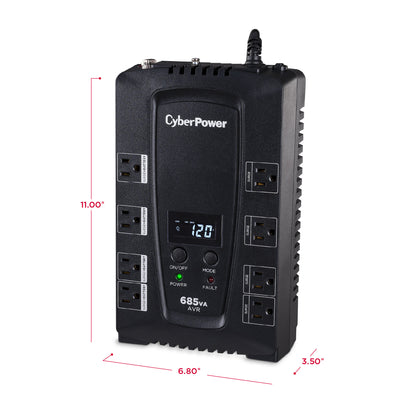 CyberPower CP685AVRLCD 685VA UPS line-interactive (mini-tour) - détail produit