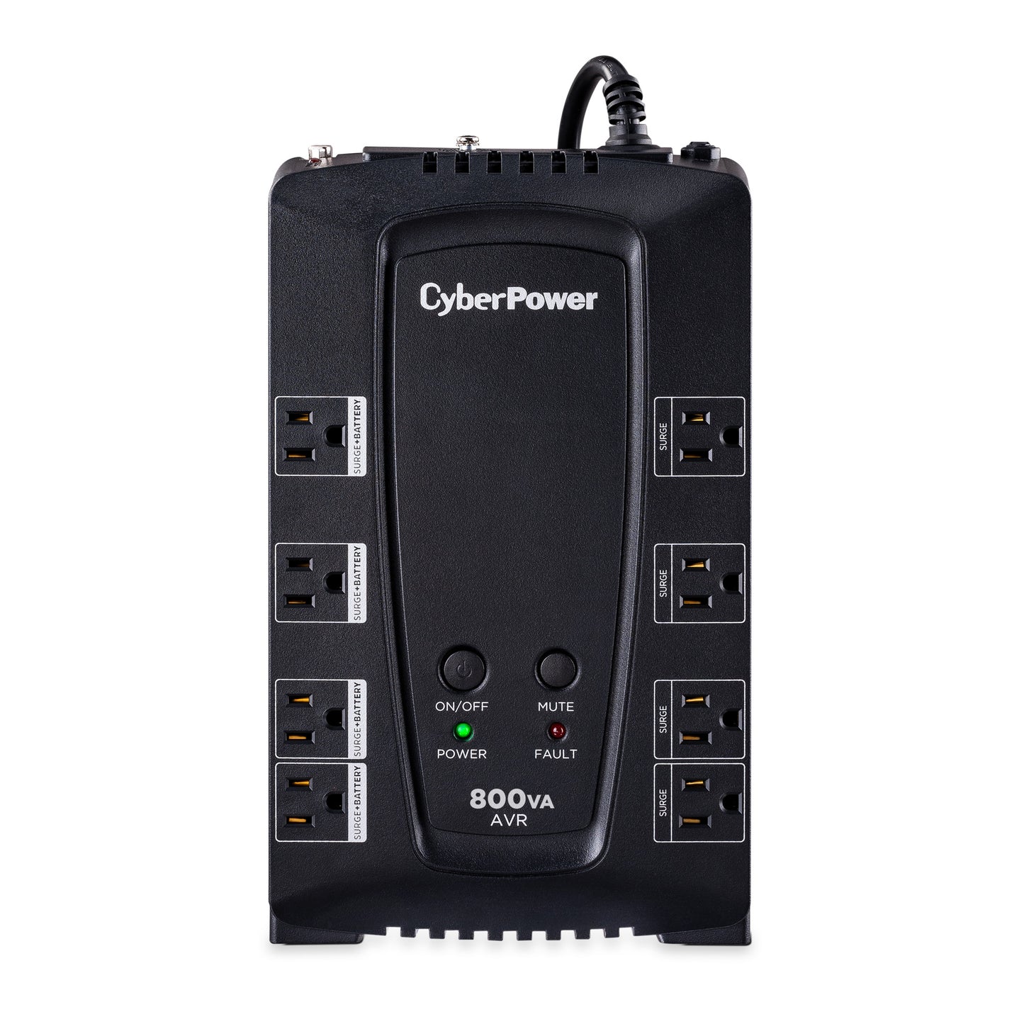 CyberPower CP800AVR 800VA Line Interactive UPS (Mini-Tower) — Front view