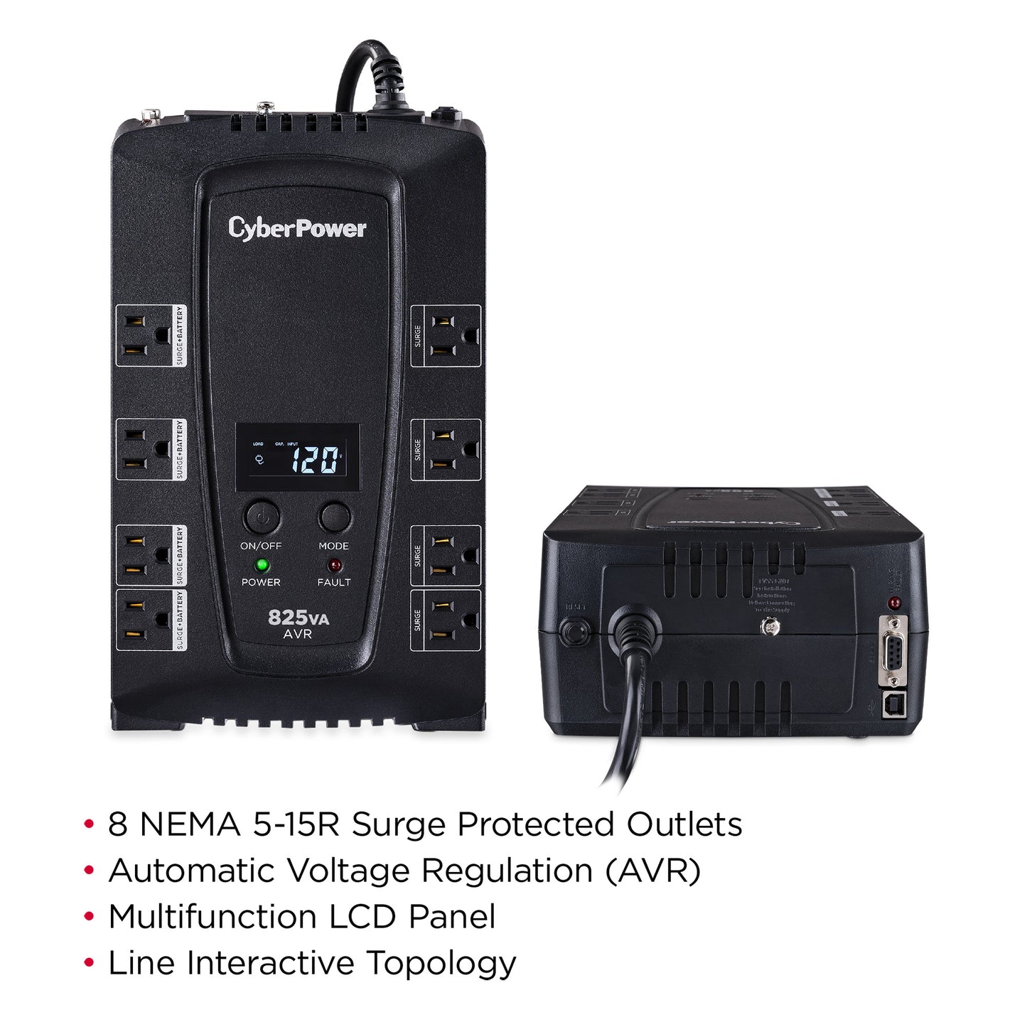CyberPower CP825AVRLCD 825VA Line Interactive UPS (Mini-Tower) — Feature detail