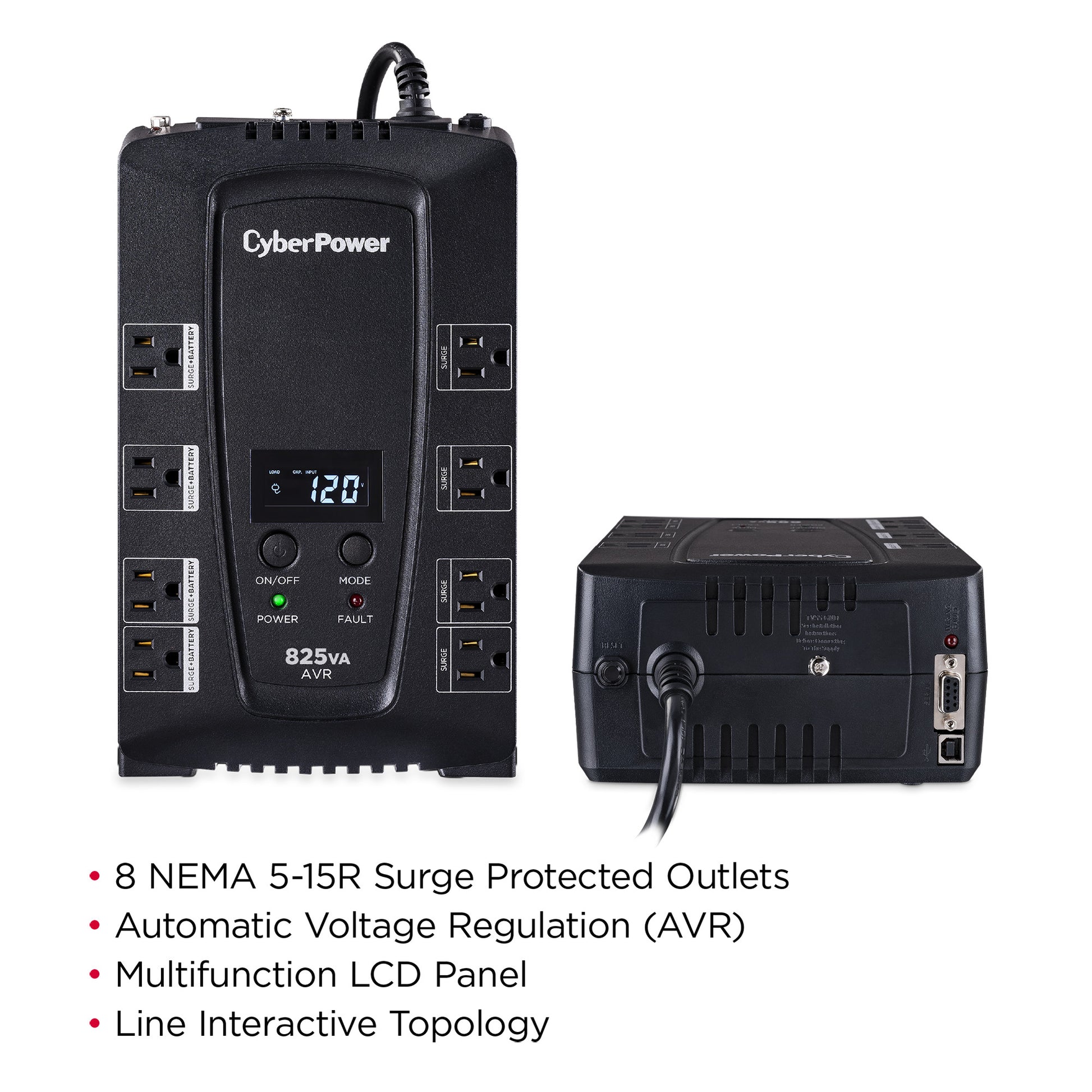 CyberPower CP825AVRLCD 825VA Line Interactive UPS (Mini-Tower) — Feature detail