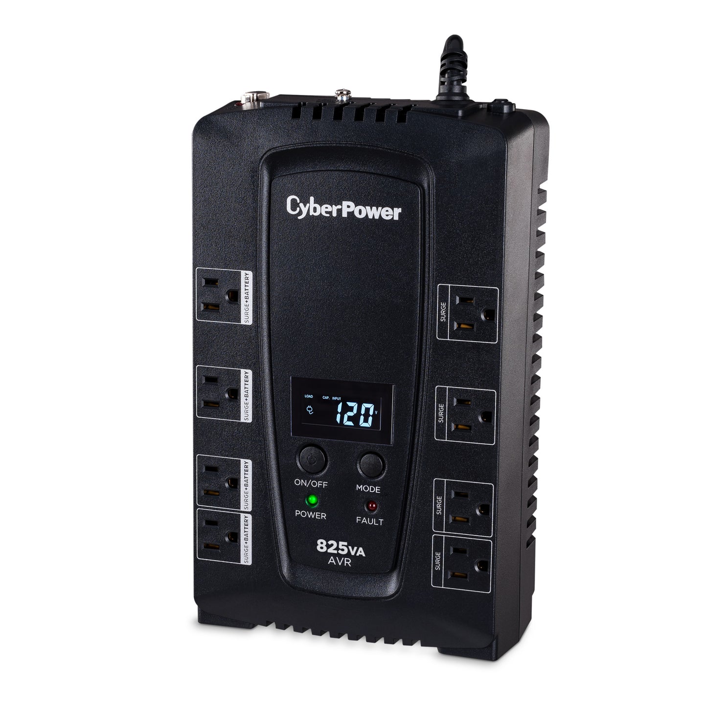 CyberPower CP825AVRLCD 825VA Line Interactive UPS (Mini-Tower) — Left angle