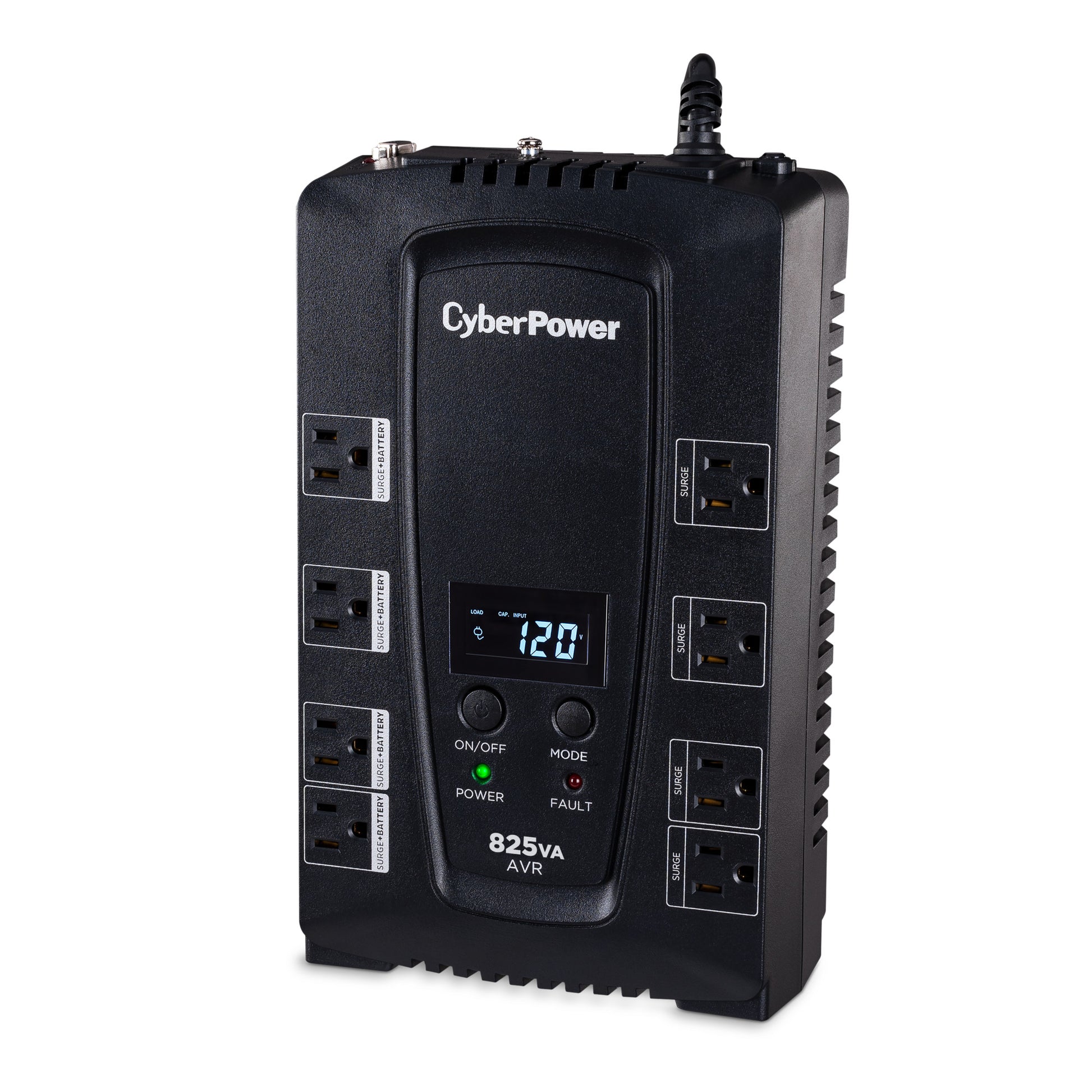 CyberPower CP825AVRLCD 825VA Line Interactive UPS (Mini-Tower) — Left angle