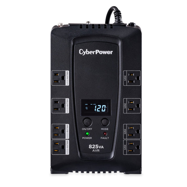 CyberPower CP825AVRLCD 825VA Line Interactive UPS (Mini-Tower) — Front view