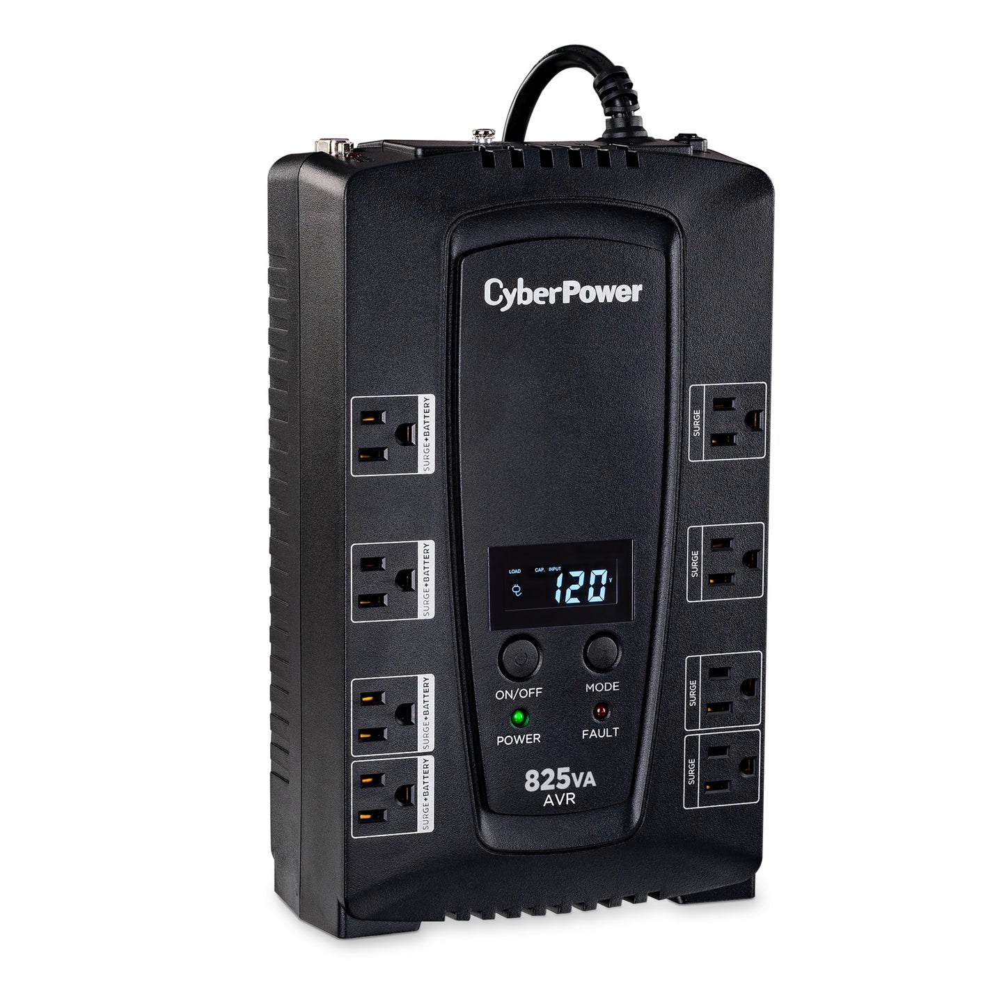 CyberPower CP825AVRLCD 825VA Line Interactive UPS (Mini-Tower) — Right angle