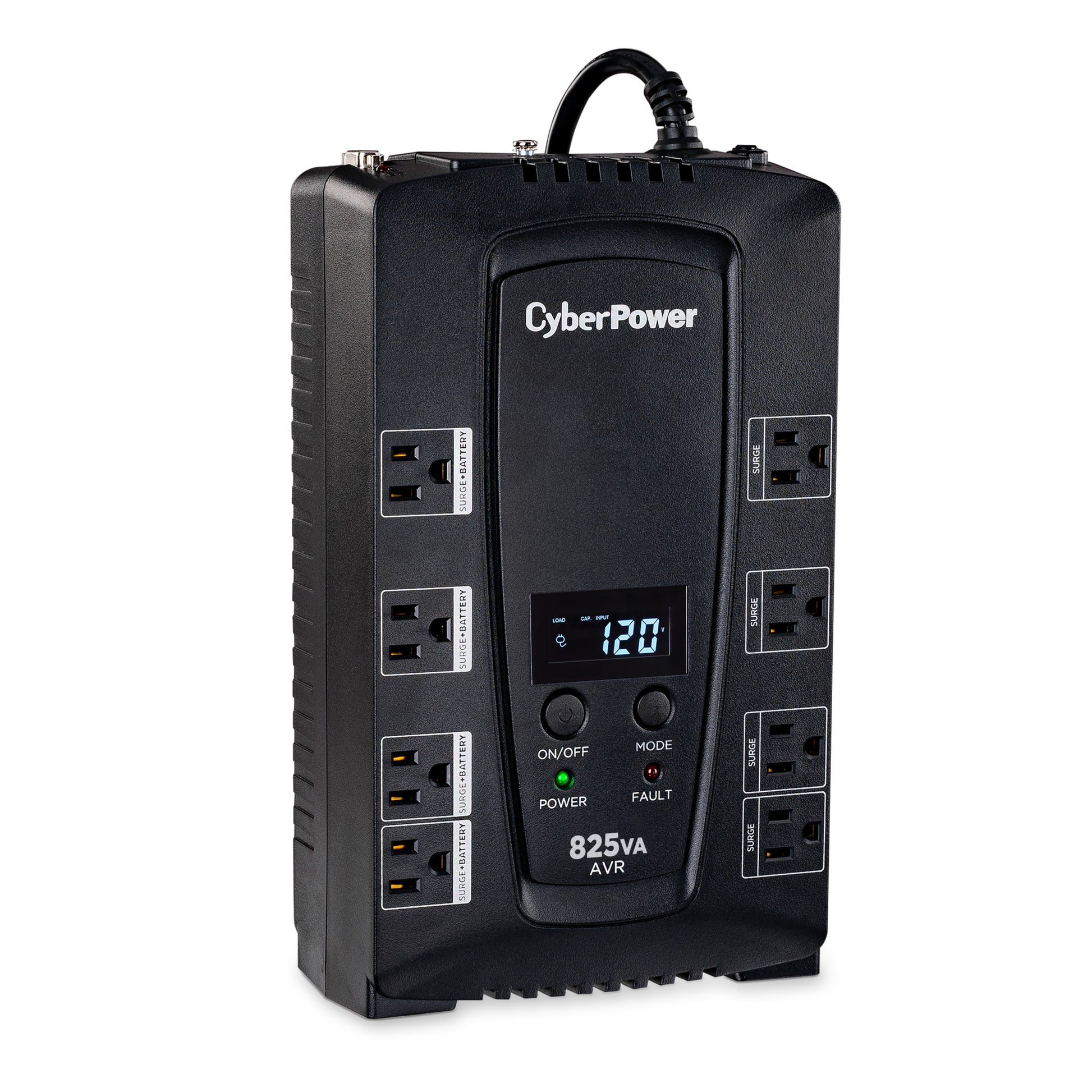CyberPower CP825AVRLCD 825VA Line Interactive UPS (Mini-Tower) — Right angle