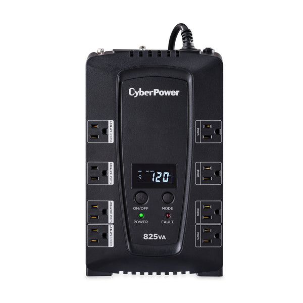 CyberPower Intelligent LCD CP825LCD 825 VA / 450 W Compact Standby UPS, Refurbished
