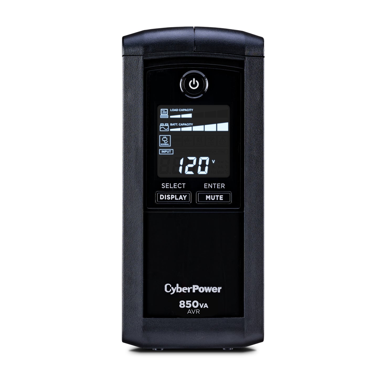 CyberPower CP850AVRLCD 850VA / 510W Line Interactive UPS (Mini-Tower) — Front view